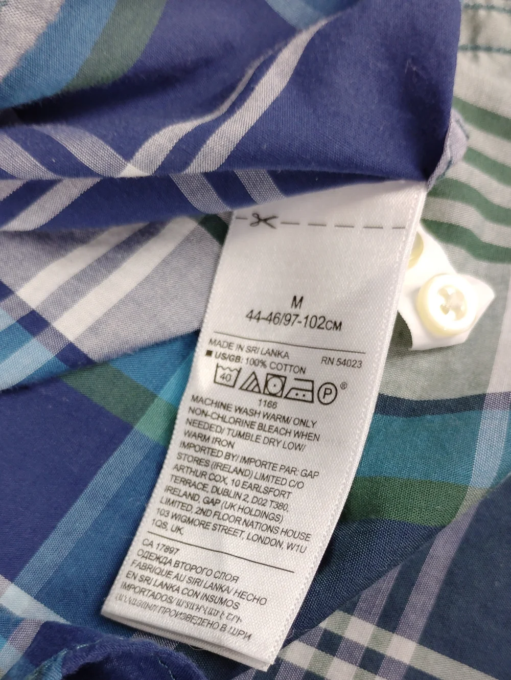 Banana Republic Men's Green & Blue Plaid Button-Up Shirt